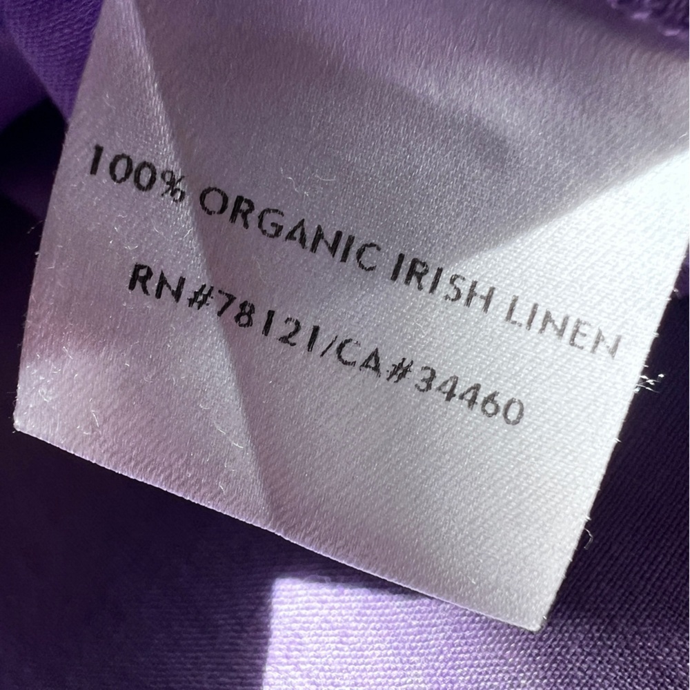 Eileen Fisher Lavender Irish Linen Button Down Tunic Sz Medium Runs Large - Picture 10 of 13